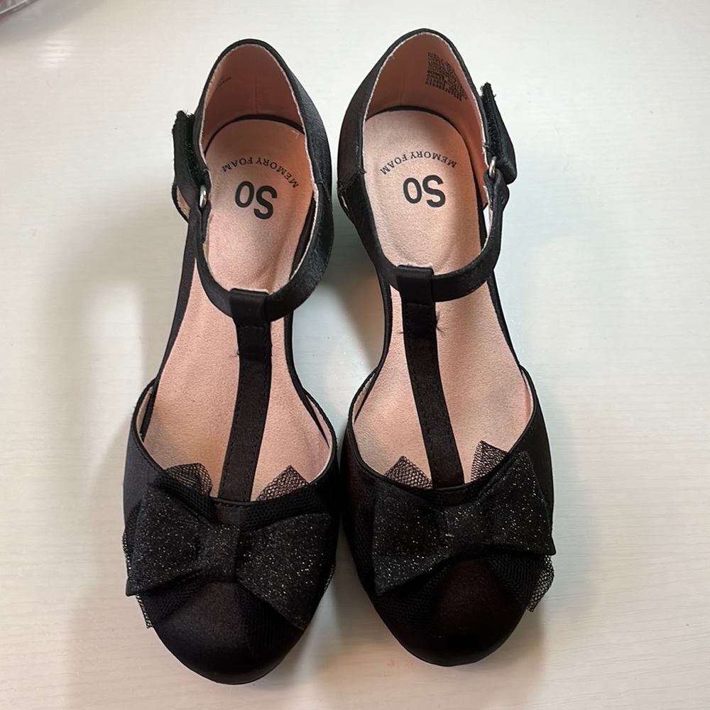 Girls’ Black Wedge Heels